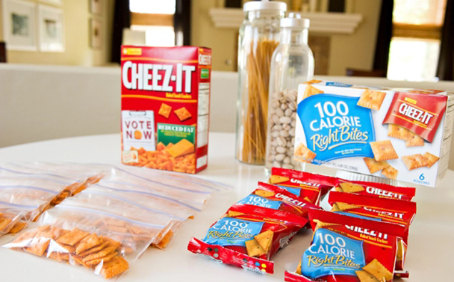 Zipper seal snack bags for dividing healthy portions