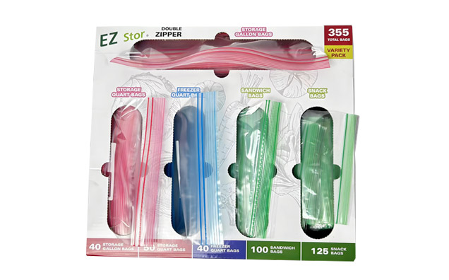 Double Zipper Storage Bags Variety Pack -355ct